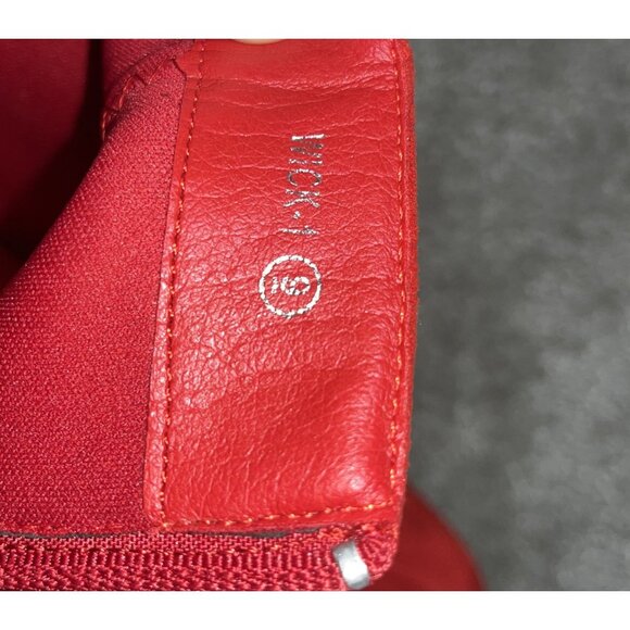 Red Suede High Heel Block Platform Ankle Boots Size 9 By Top Moda - Picture 5 of 8